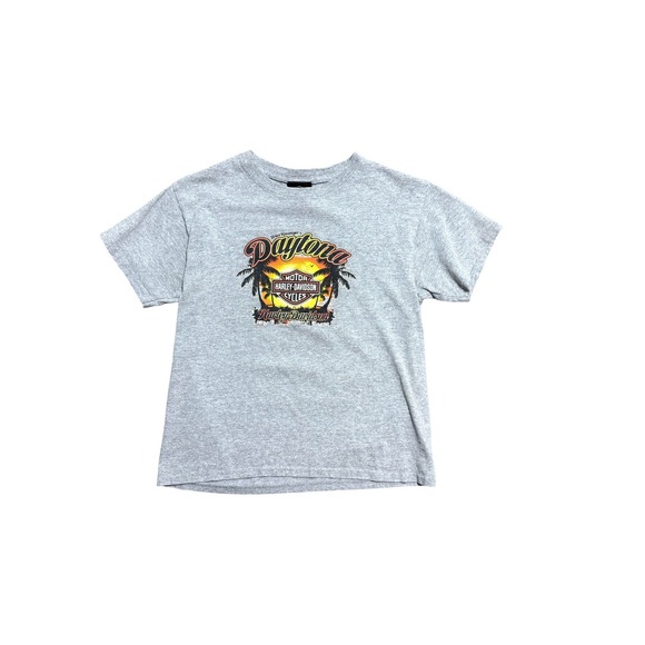 Harley-Davidson Other - Harley-Davidson Shirt Youth Medium Gray Daytona Sunset Graphic Short Sleeve Tee‎